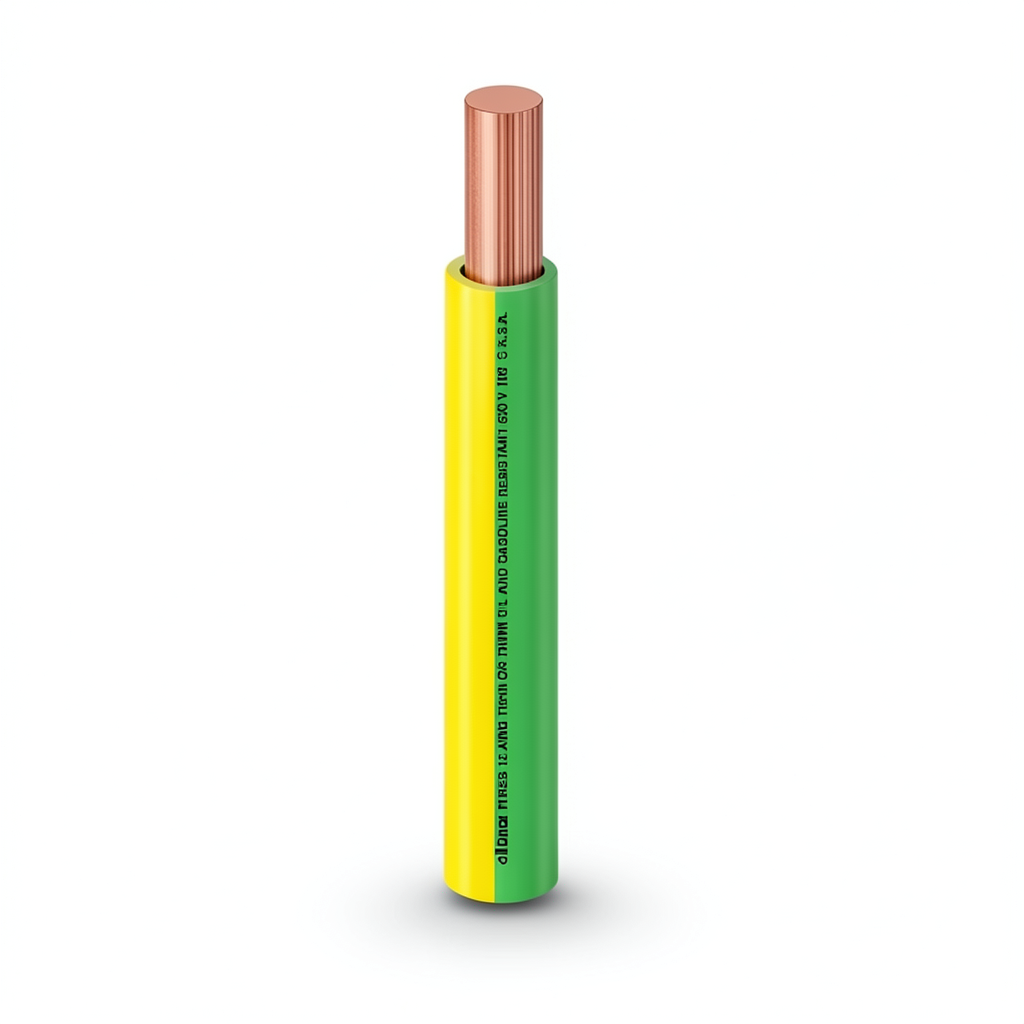 THHN/THWN Copper Cable PVC 105°C Insulation 3.1 MM Diameter 600 Volt 500 Feet Yellow with Green | Al Fanar