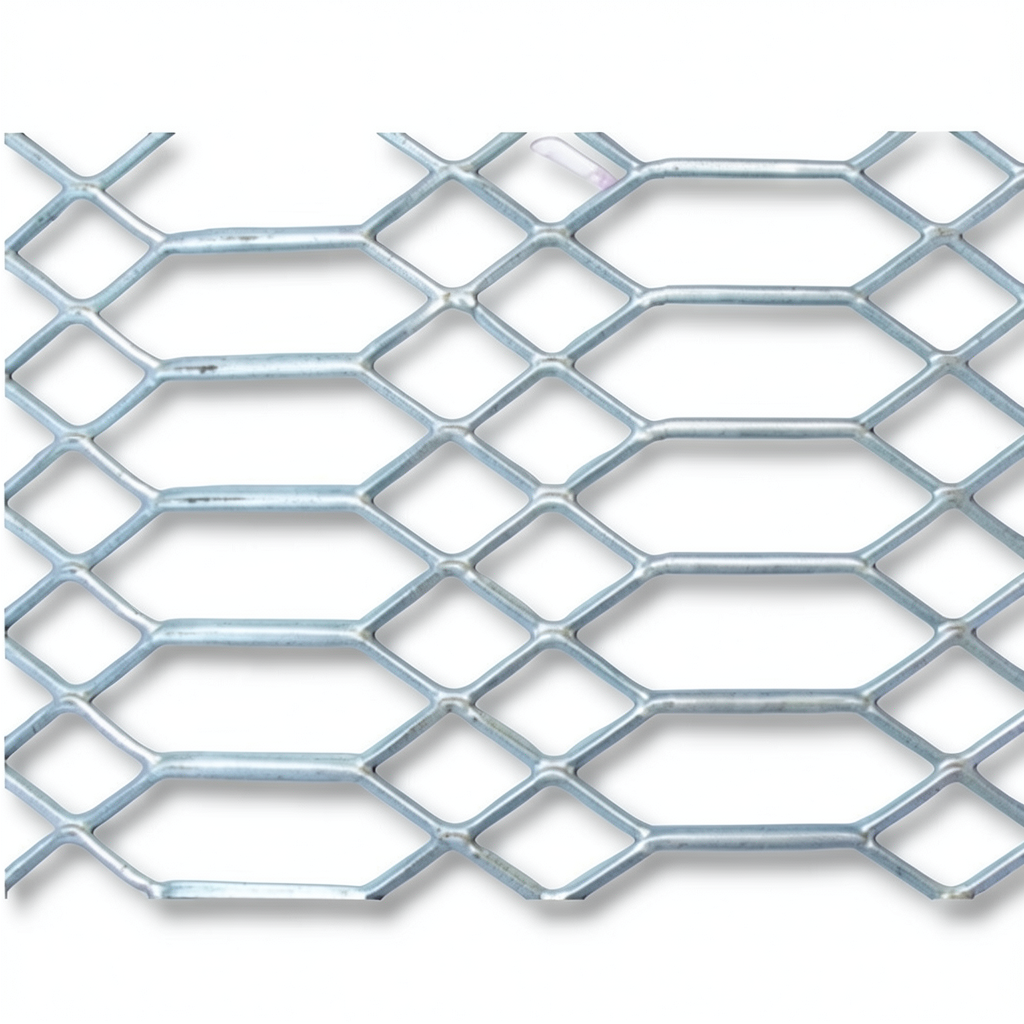 شبك ممدد حديد اسود نموذج جوهرة تخانة 6 مم مقاس 2.44×6 متر