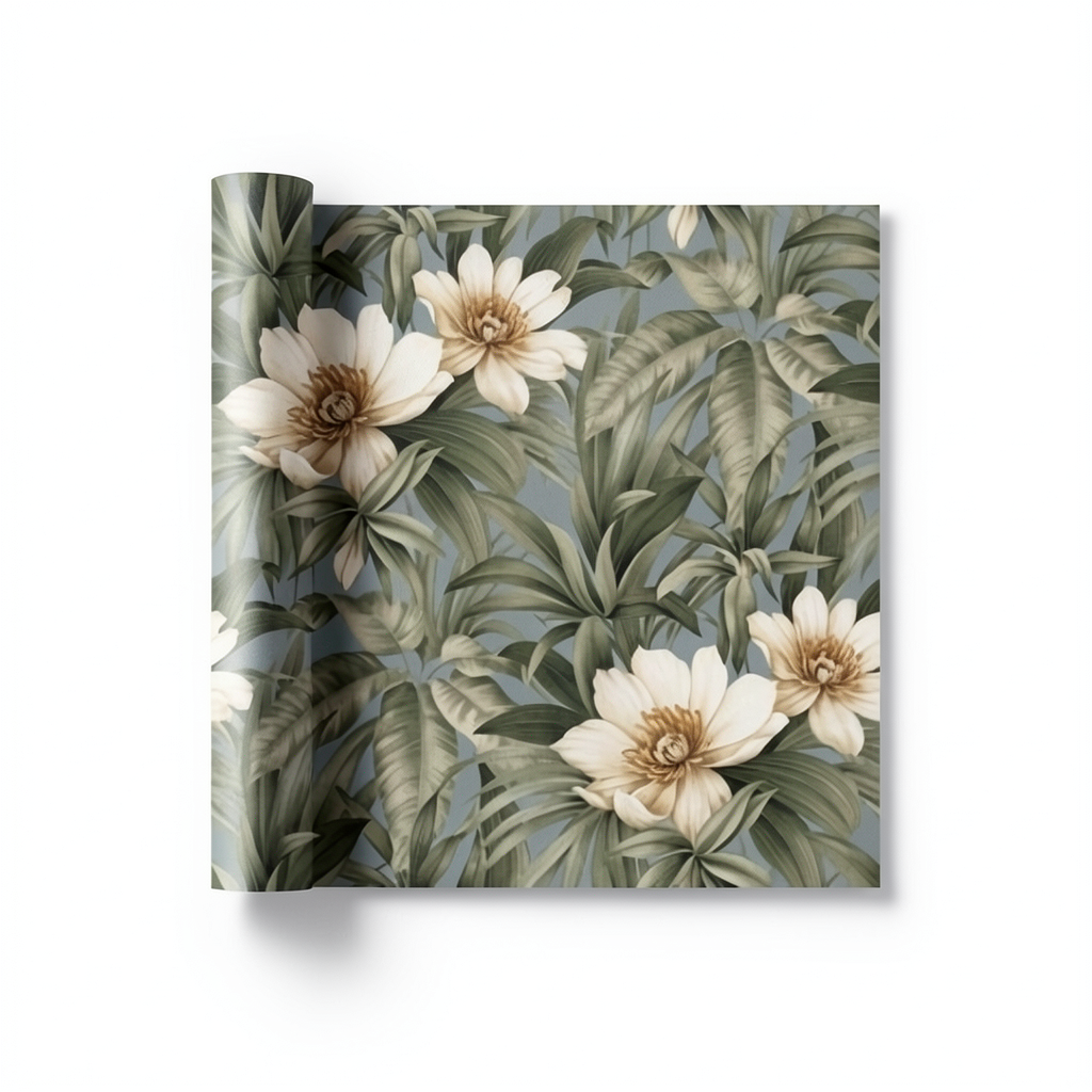 Wall Decoration Floral Design 10m x 0.53m Green, Model ht70202