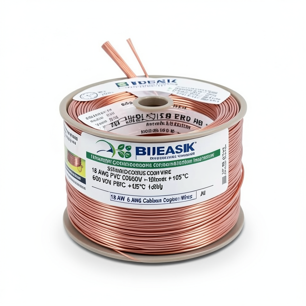 سلك 18 AWG نحاس مجدول معزول PVC +105°C اصفر، 600 فولت | شركة كابلات الشرقية للصناعة