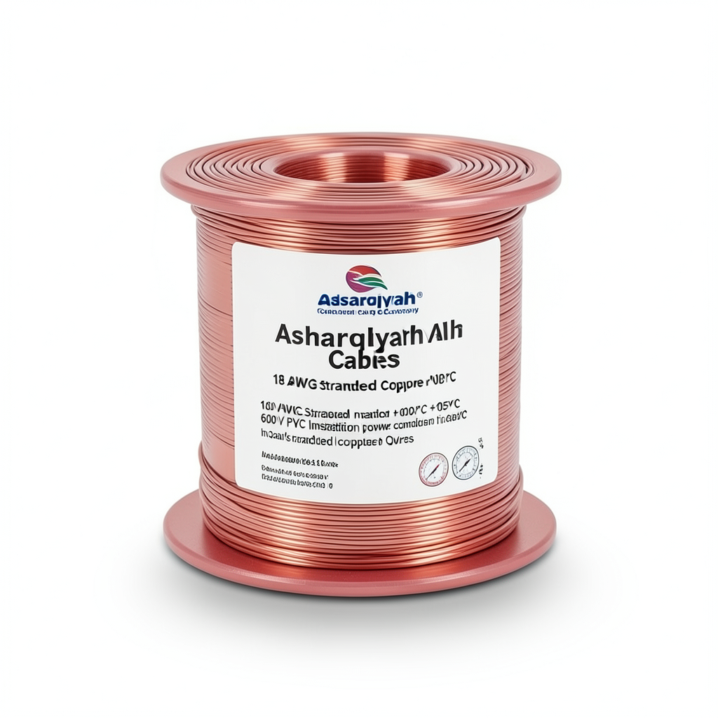 18 AWG Stranded Copper Wire 600 V PVC Insulation +105°C Pink | Asharqiyah Cables Company for Industry