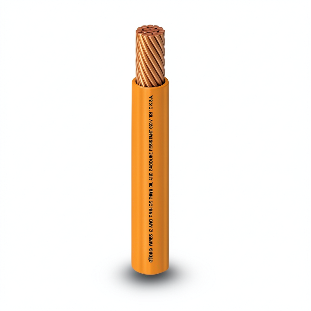 كابل نحاس THHN/THWN معزول PVC 105° 11.9 مم قطر 600 فولت 500 قدم برتقالي | شركة الفنار