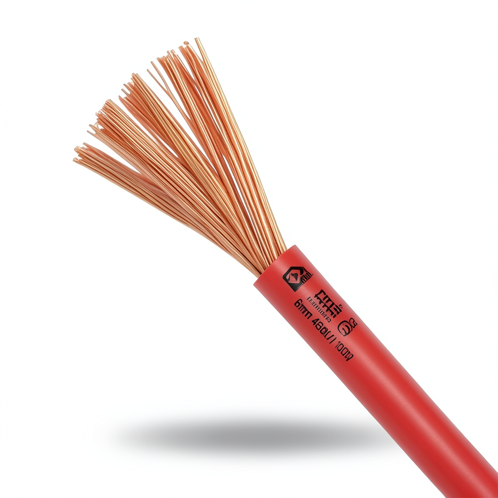 Flexible Copper Electrical Wire 6mm 450/750V 100m Red Color | Riyadh Cables Group