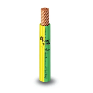 كابل نحاس THHN/THWN قطر 5.9 مم معزول PVC 105° 600 فولت الطول 500 قدم أصفر مع أخضر | شركة الفنار