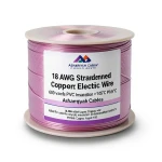 سلك كهرباء 18 AWG نحاس مجدول جهد 600 فولت عزل PVC +105°C بنفسجي | شركة كابلات الشرقية للصناعة