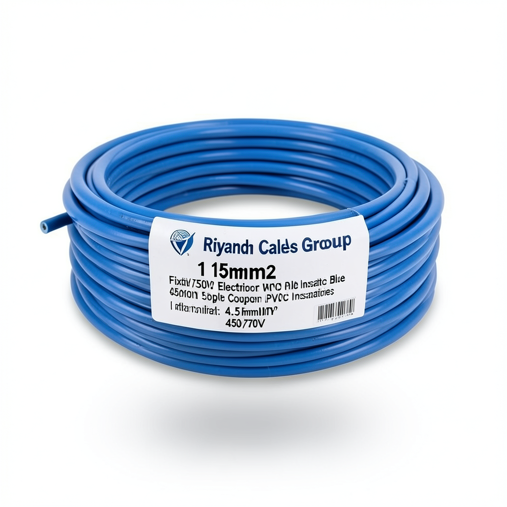 سلك كهرباء مفرد نحاس مرن 1.5 ملم2 450/750 فولت معزول PVC أزرق | مجموعة كابلات الرياض