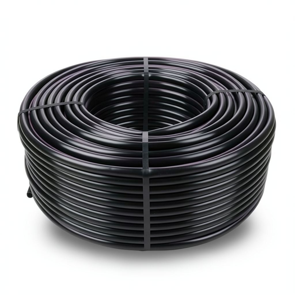 HDPE Plastic Coil Pipe 20 Bar Pressure PE 100, 90 mm OD, SDR 9, Black