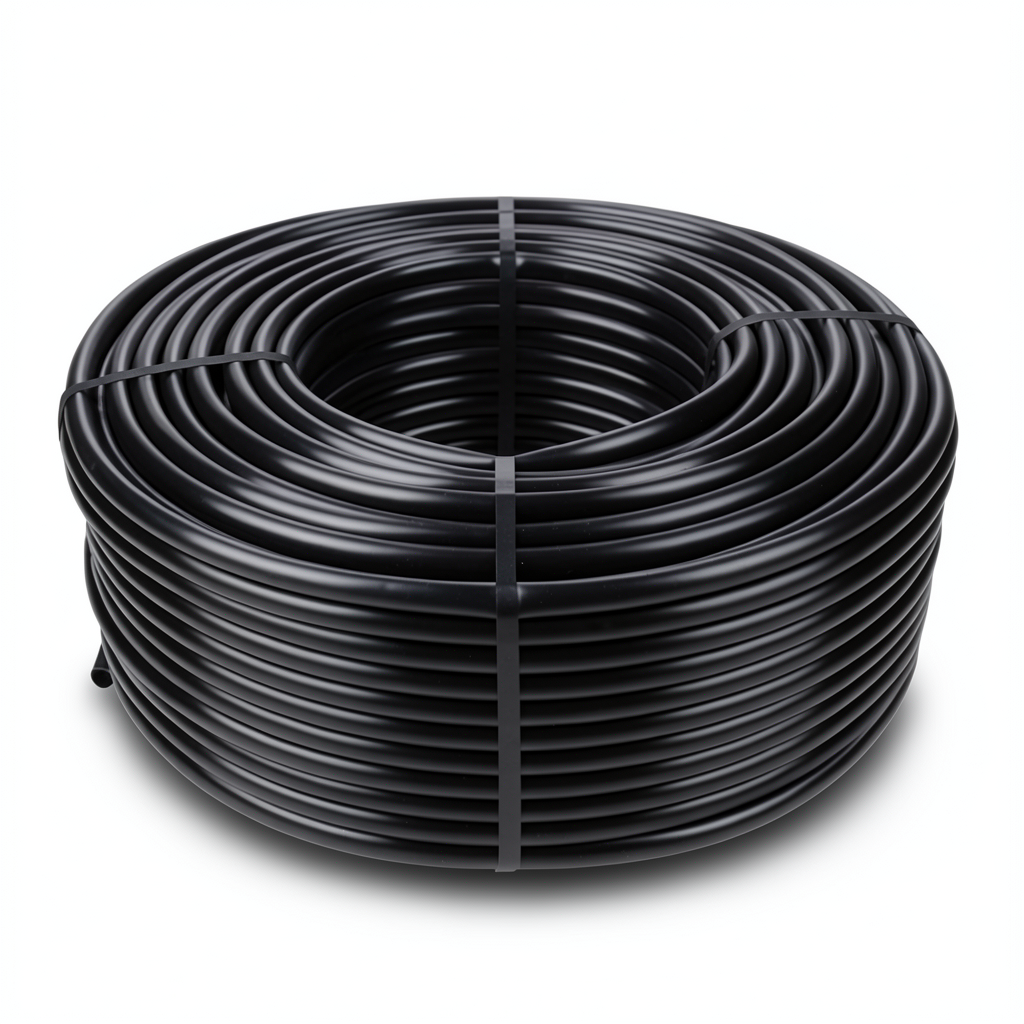 لفة أنابيب بلاستيك HDPE ضغط 20 بار PE 100 قطر 110 مم SDR 9 سماكة 12.3 مم لون أسود