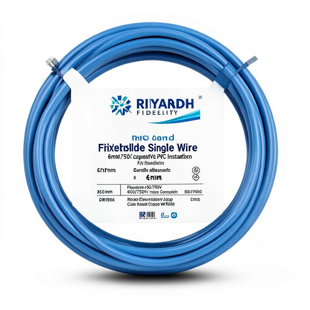 Flexible Single Wire 6mm 450/750V Copper Conductor PVC Insulation, Blue | Riyadh Cables Group