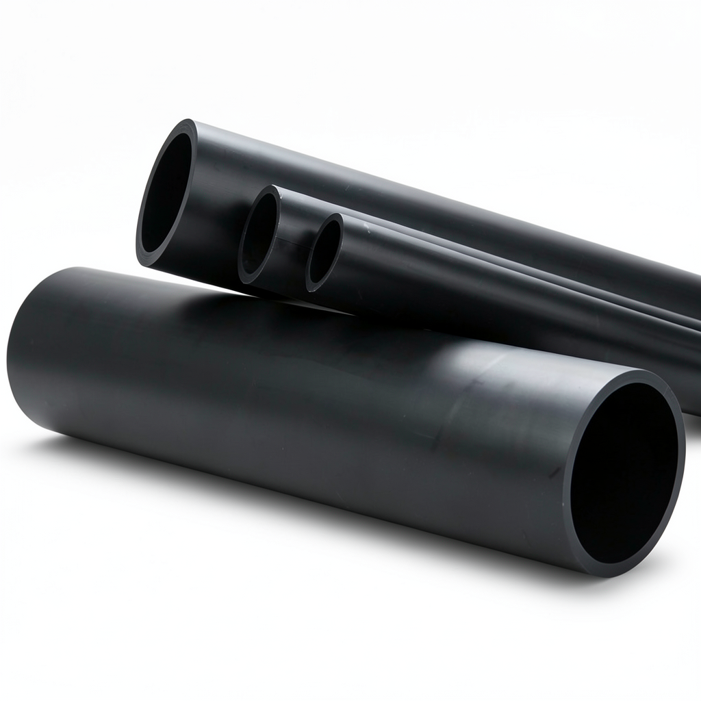 HDPE Plastic Pipe Nominal Pressure 10 Bar PE 100 OD 160 mm Thickness 9.5 mm Black