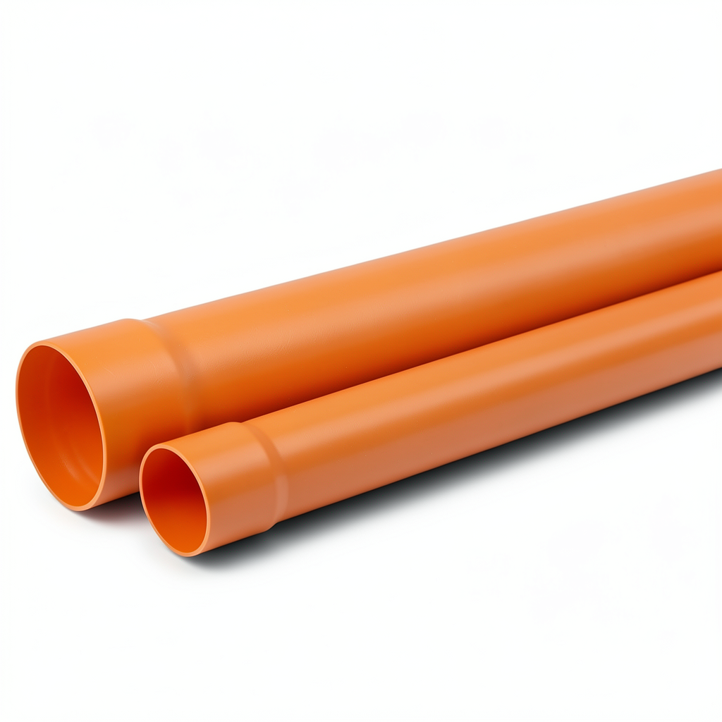 أنابيب بلاستيك UPVC مقاس 2 إنش سمك 2.36 مم ضغط اسمي 125 psi لون برتقالي بني