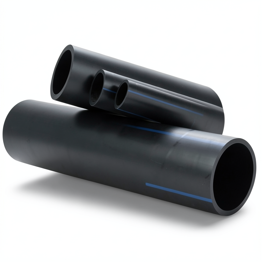 HDPE Plastic Pipe Nominal Pressure 20 Bar PE 100, Outside Diameter 180 mm SDR 9, Black