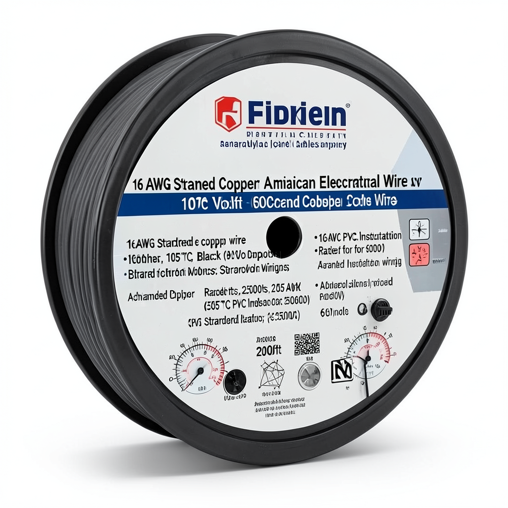 16 AWG Stranded Copper American Electrical Wire, PVC Insulation 105°C, Black, 600 Volts, 2500ft | Asharqiyah Cables Company for Industry