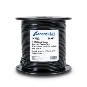 14 AWG Stranded Copper American Electric Wire, PVC Insulated 105°C, Black, 600V, 2500 ft | Asharqiyah Cables Company for Industry