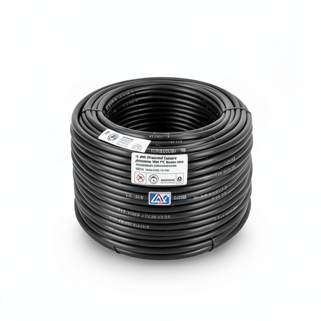 10 AWG Stranded Copper American Electrical Wire PVC Insulation 105°C Black 600V 2500ft | Asharqiyah Cables Company for Industry