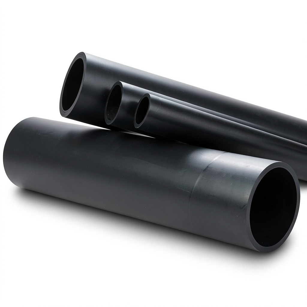 HDPE Plastic Pipe 20 Bar Pressure PE 100, Size OD 250 mm SDR 9, Black