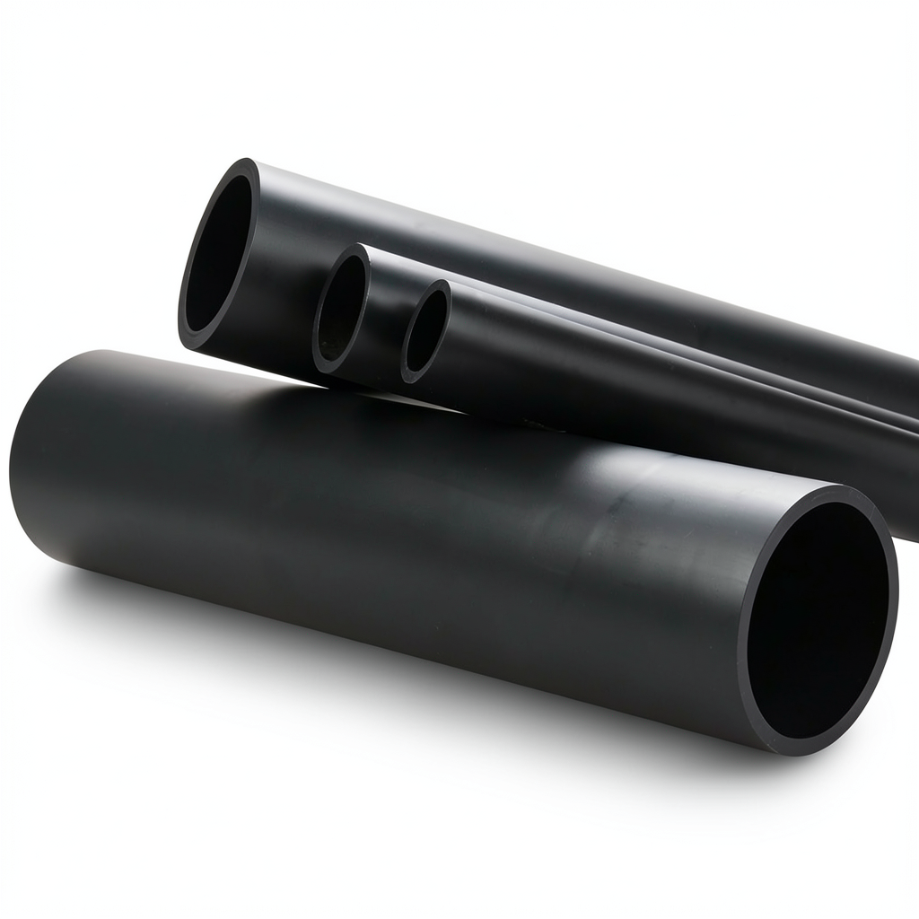 أنابيب HDPE ضغط 20 بار PE 100، قطر خارجي 280 مم، سمك 31.3 مم، لون أسود