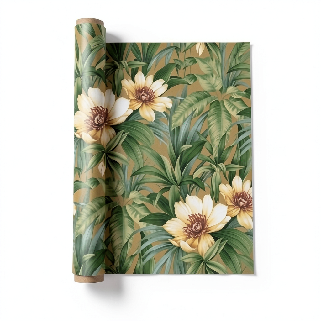 American Wallpaper Floral Design 10 m x 0.53 m, Green, Model ht70205
