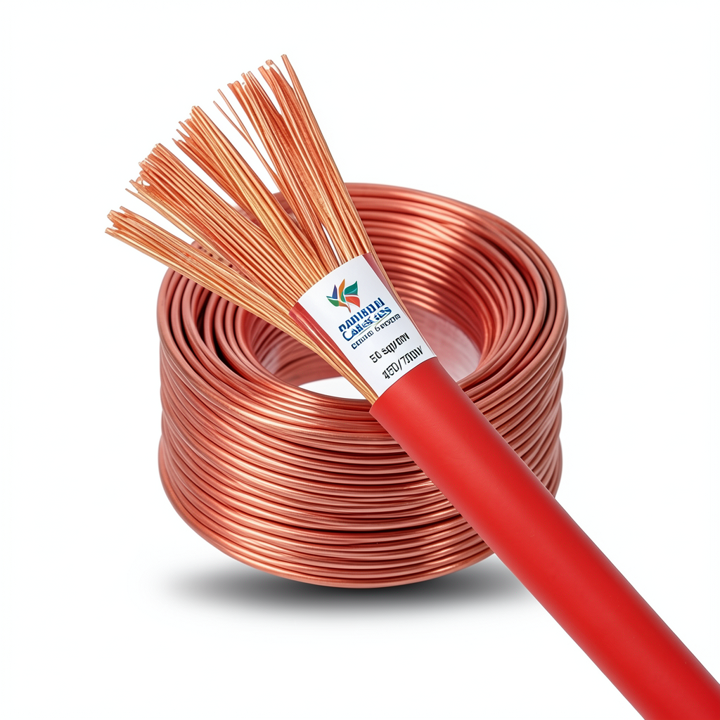 Flexible Copper Wire 50 sq mm, 450/750V, 1000m Length, Red | Riyadh Cables Group