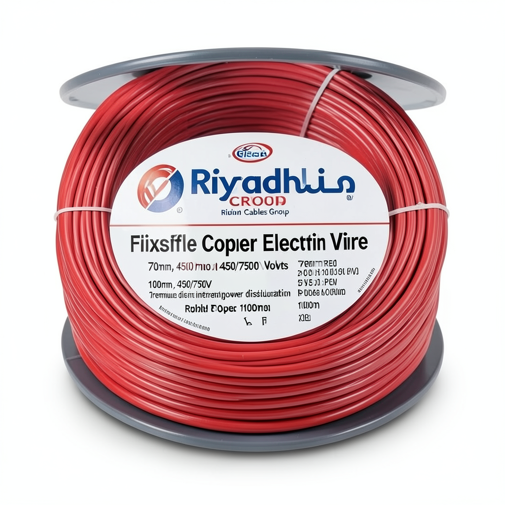 Flexible Copper Electric Wire 70mm, 450/750 Volts, 1000m Red | Riyadh Cables Group