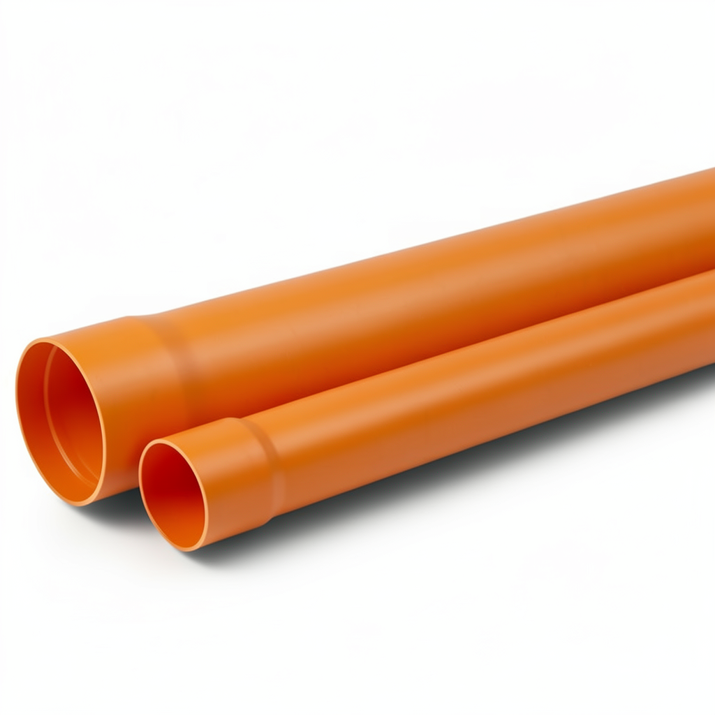UPVC Plastic Pipe 2 inch Thickness 2.36 mm Nominal Pressure 125 psi Orange Brown