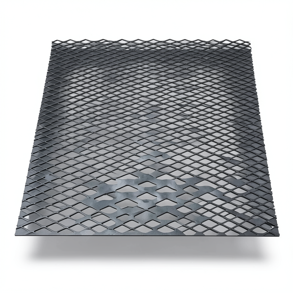 شبك ممدد بقلاوة حديد مدرفل على الساخن شكل معماري تخانة 1.2 mm مقاس 1.22×7 m