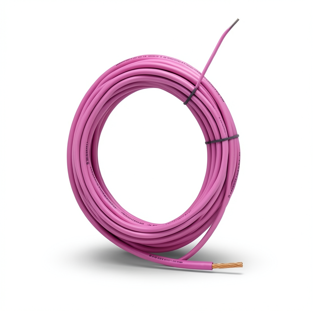 كابل نحاس THHN/THWN معزول PVC 105° قطر 8.8 مم 600 فولت طول 500 قدم وردي | شركة الفنار