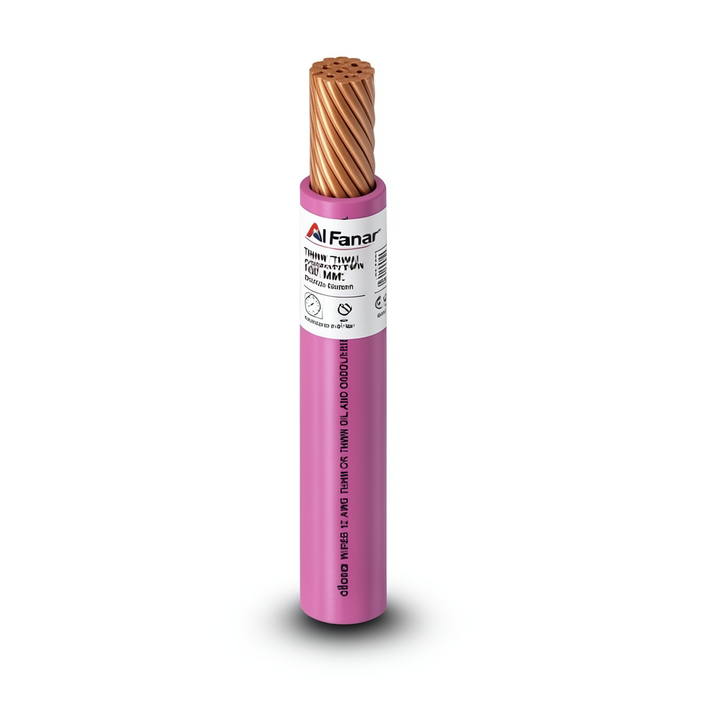 THHN/THWN Copper Cable PVC 105°C Insulation Diameter 10.0 MM 600 Volt 500 Feet Pink | Al Fanar