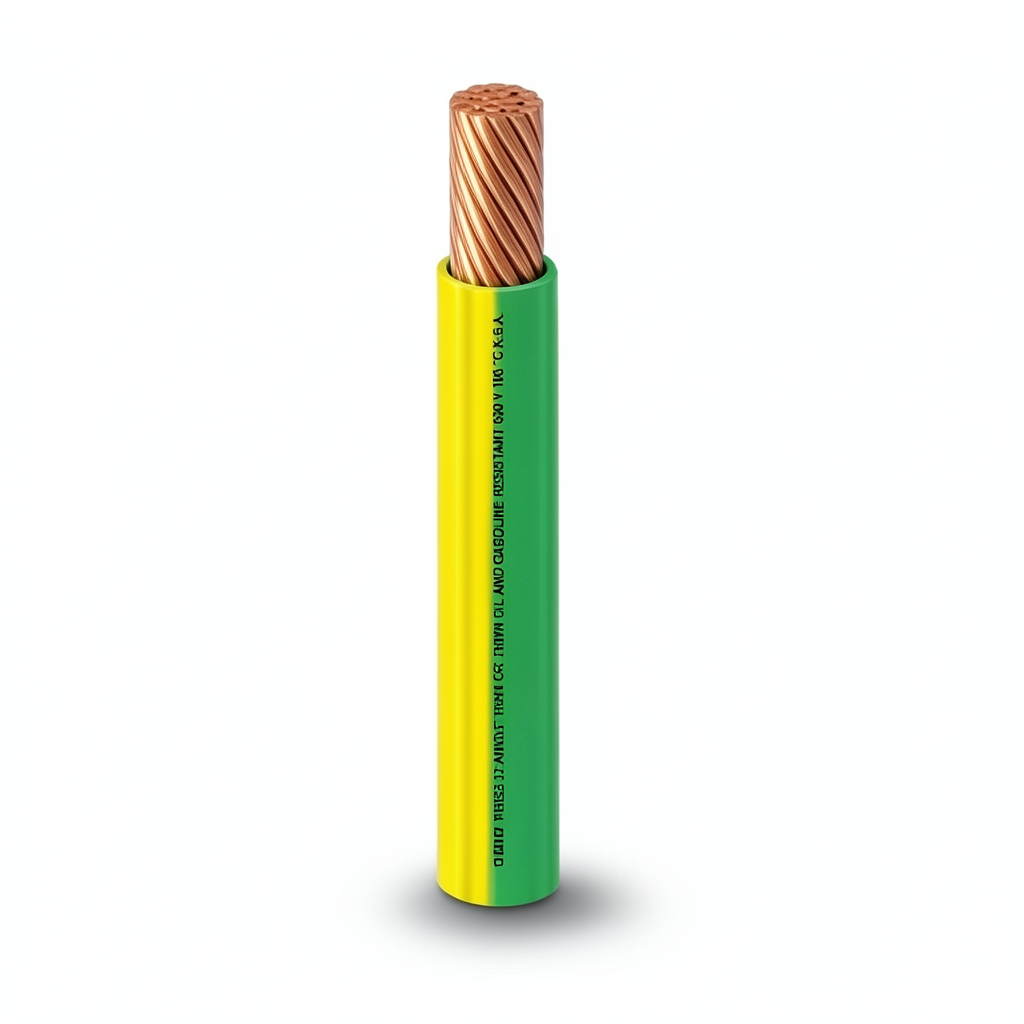 THHN/THWN Copper Cable 3.4 mm Diameter PVC 105°C Insulation 600 Volt 500 Feet Yellow with Green | Al Fanar