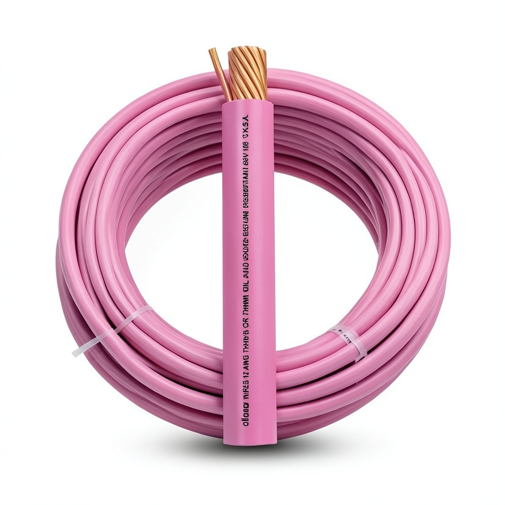 كابل نحاس THHN/THWN قطر 12.7 مم 600 فولت 500 قدم وردي عزل PVC 105° | شركة الفنار