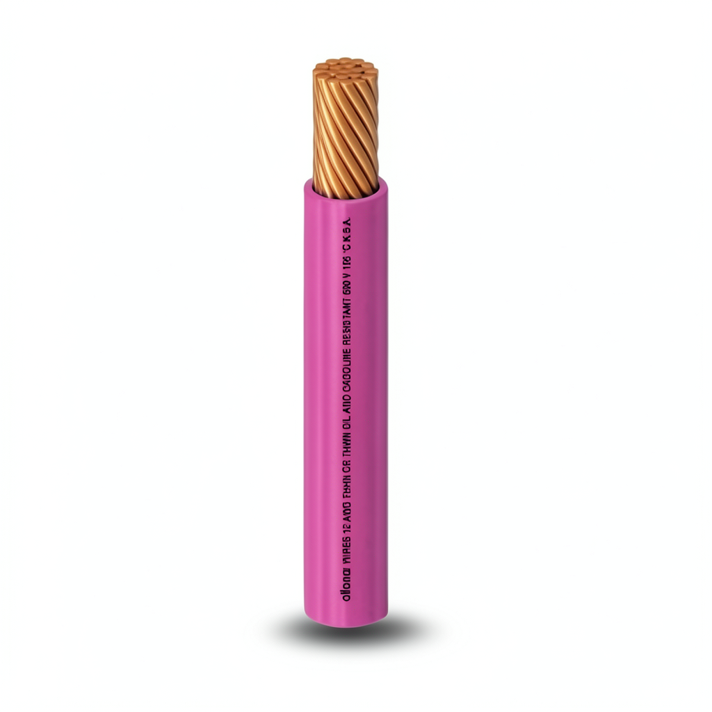 THHN/THWN Copper Cable PVC 105°C Insulation Diameter 15.1 MM 600 Volt 500 Feet Pink | Al Fanar