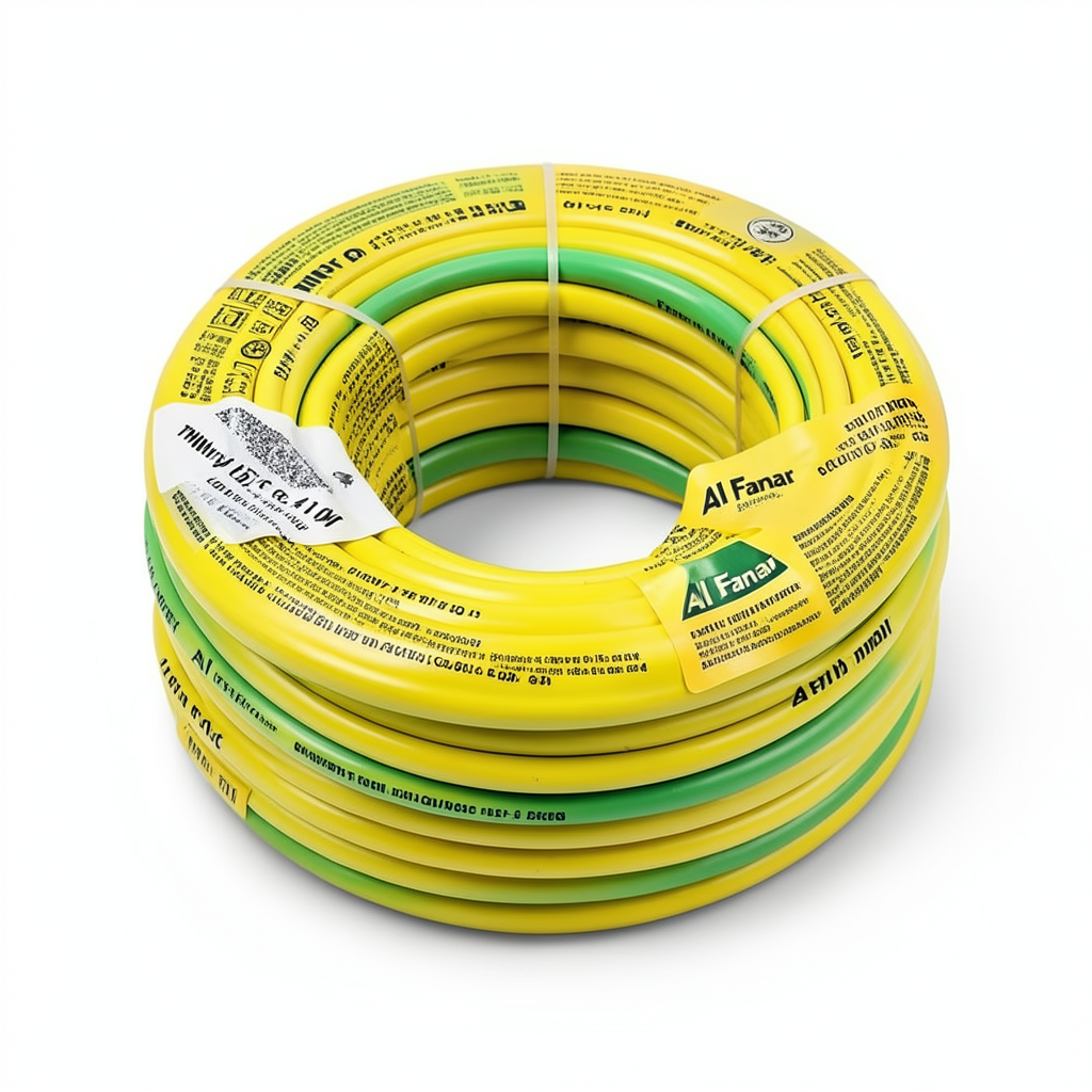 كابل نحاس THHN/THWN معزول PVC 105° قطر 6.4 مم 600 فولت 500 قدم أصفر مع أخضر | شركة الفنار