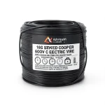 سلك كهرباء 16 AWG نحاس مجدول عزل PVC +105°C 600 فولت اسود | شركة كابلات الشرقية للصناعة