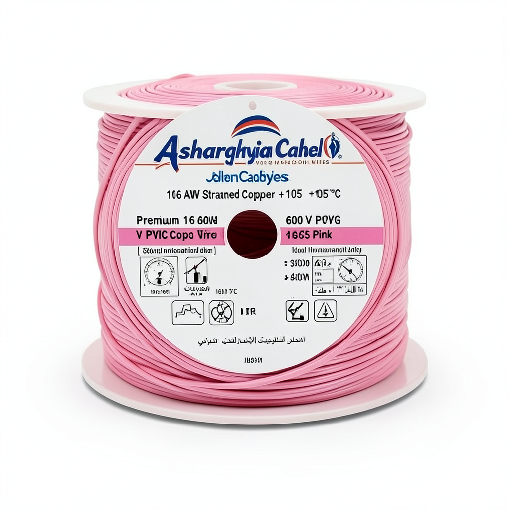 سلك 16 AWG نحاس مجدول معزول PVC +105°C زهرى، جهد 600 فولت | شركة كابلات الشرقية للصناعة