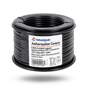6 AWG Stranded Copper American Electrical Wire PVC Insulation 105°C Black 600V 500ft | Asharqiyah Cables Company for Industry