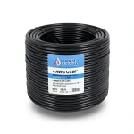 سلك امريكي 4 AWG نحاس مجدول معزول PVC 105°C أسود، 600 فولت، 500 قدم | شركة كابلات الشرقية للصناعة