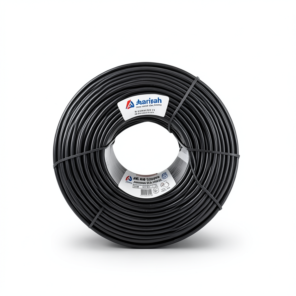 3 AWG Stranded Copper American Electric Wire, PVC Insulation 105°C, Black, 600V, 500 ft | Asharqiyah Cables Company for Industry