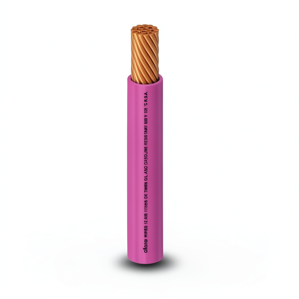 كابل نحاس THHN/THWN معزول PVC 105° قطر 8.8 مم 600 فولت طول 500 قدم وردي | شركة الفنار