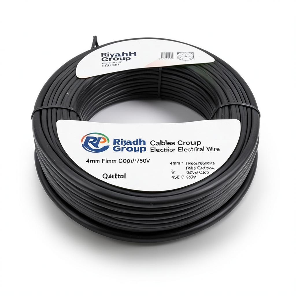 4mm Flexible Copper Electrical Wire, 450/750V, 100m Coil, Black | Riyadh Cables Group