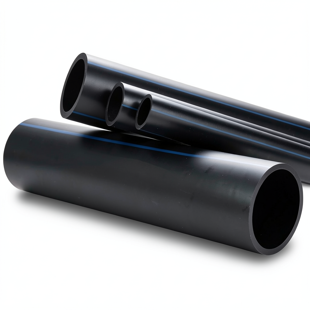 أنابيب HDPE ضغط 10 بار PE 100 قطر خارجي 355 مم سمك 21.1 مم لون أسود