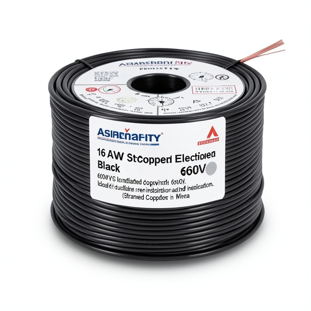 سلك كهرباء 16 AWG نحاس مجدول عزل PVC +105°C 600 فولت اسود | شركة كابلات الشرقية للصناعة