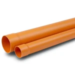انابيب بلاستيك UPVC مقاس 4 إنش ضغط 160 psi سماكة 4.90 مم لون برتقالي بني