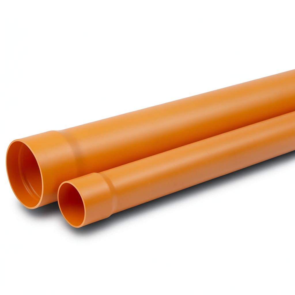 UPVC Plastic Pipe 8 inch 9.45 mm Thickness 160 psi Orange Brown