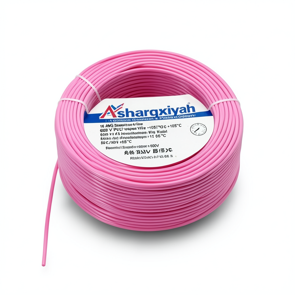 سلك 16 AWG نحاس مجدول معزول PVC +105°C زهرى، جهد 600 فولت | شركة كابلات الشرقية للصناعة