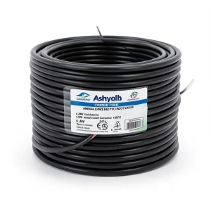 لفة سلك كهرباء امريكي 6 AWG نحاس مجدول عزل PVC 105°C أسود 600 فولت 500 قدم | شركة كابلات الشرقية للصناعة