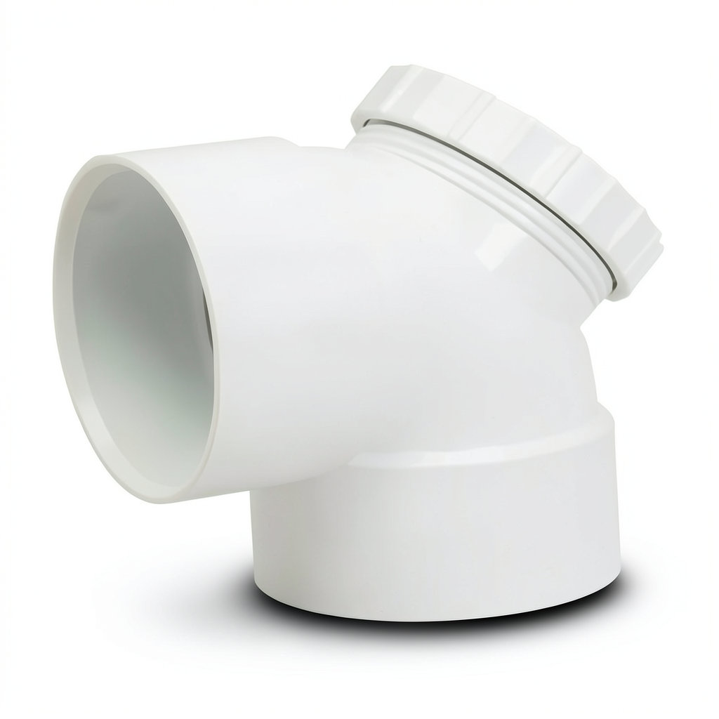 UPVC Plastic Elbow 90° Access Cap 4 inch White | Gulf