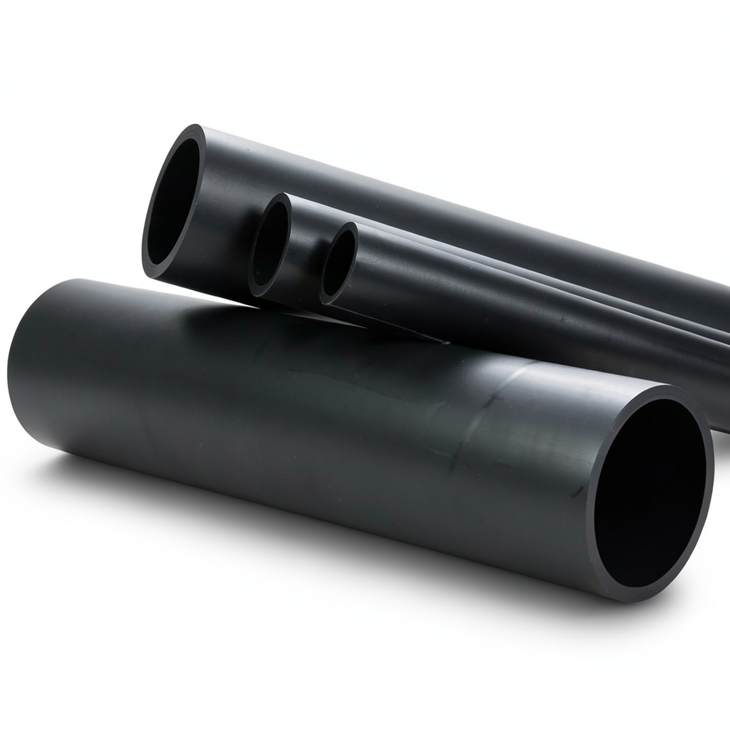 مواسير HDPE ضغط 10 بار PE 100 قطر 560 مم سماكة 33.2 مم لون اسود