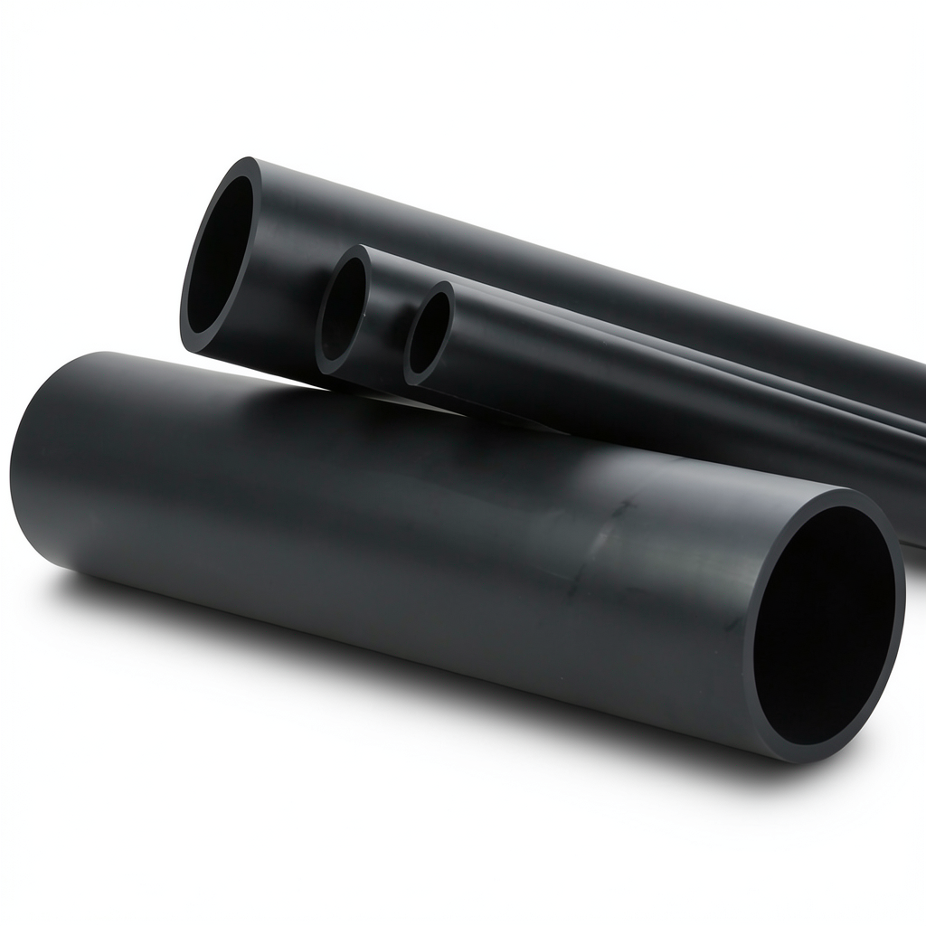 HDPE Plastic Pipe Nominal Pressure 10 Bar PE 100 OD 630 mm Thickness 37.4 mm Black