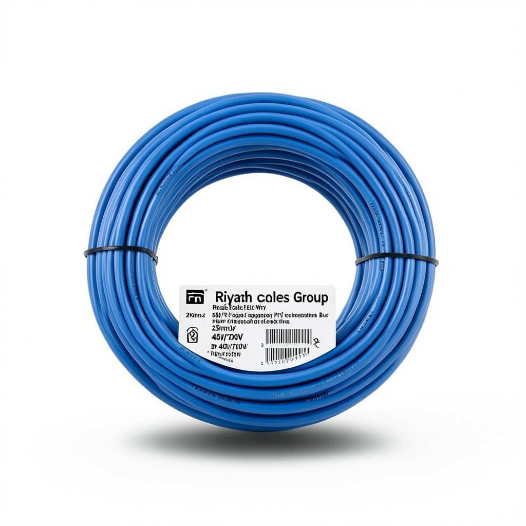 سلك كهرباء مفرد نحاس مرن 25 ملم2 450/750 فولت معزول PVC أزرق | مجموعة كابلات الرياض