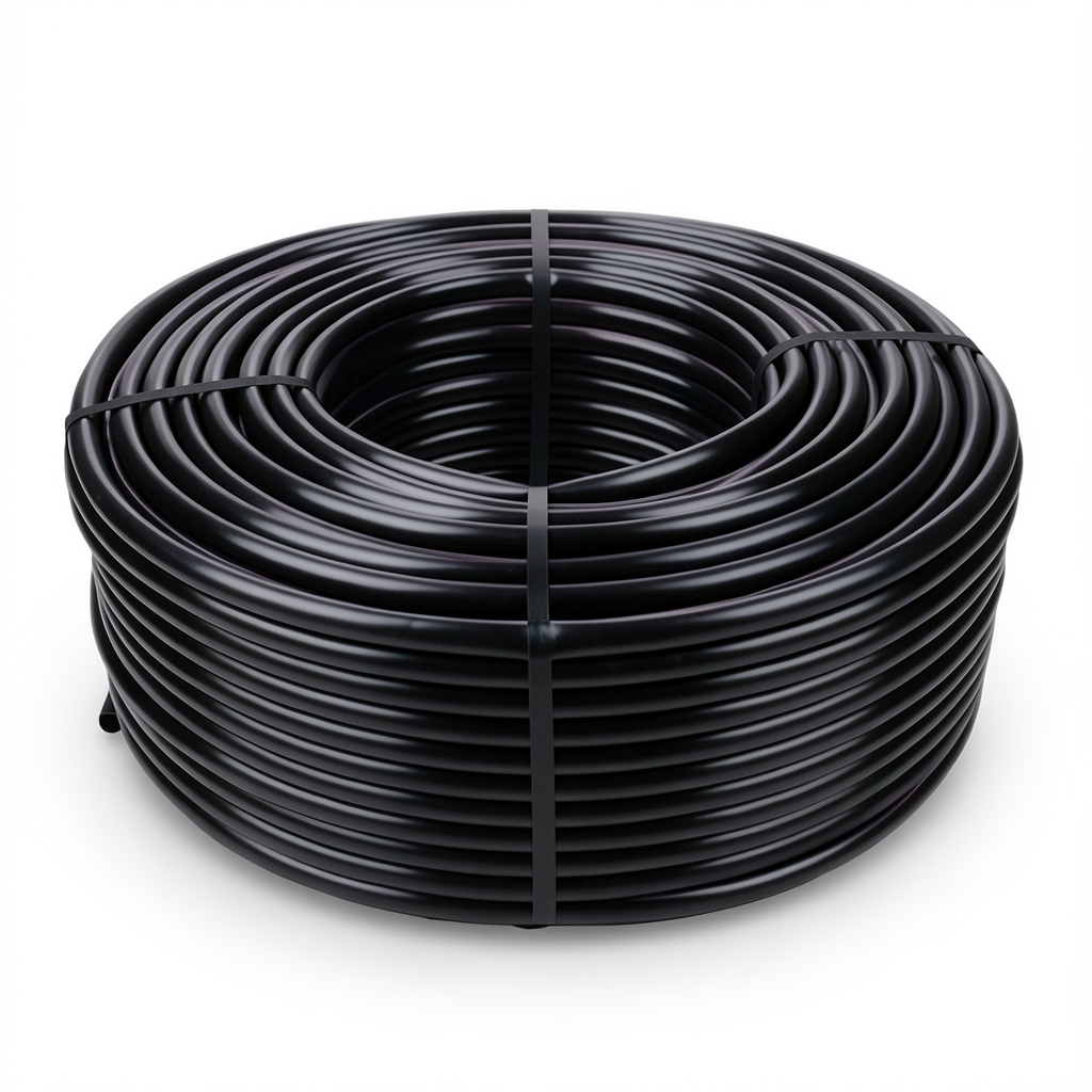 HDPE Plastic Coil Pipe Pressure 16 Bar PE 100 Outer Diameter 90 mm Thickness 8.2 mm Black